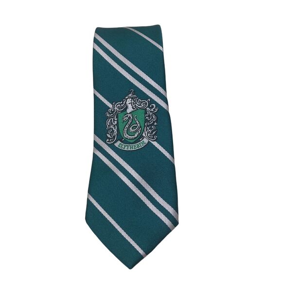 Harry Potter Tie Slytherin Green Gray Striped 100% Microfiber - Picture 1 of 7